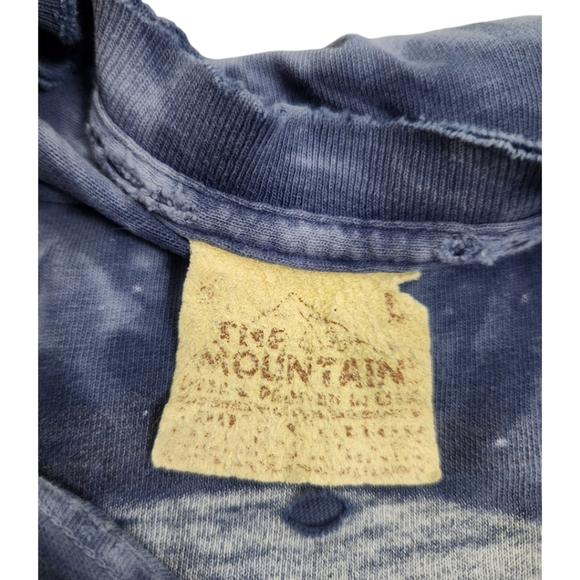 Thrashed 1997 Vintage The Mountain Howling Wolf Tie Dye Tee Ripped Large Moon - Picture 3 of 11